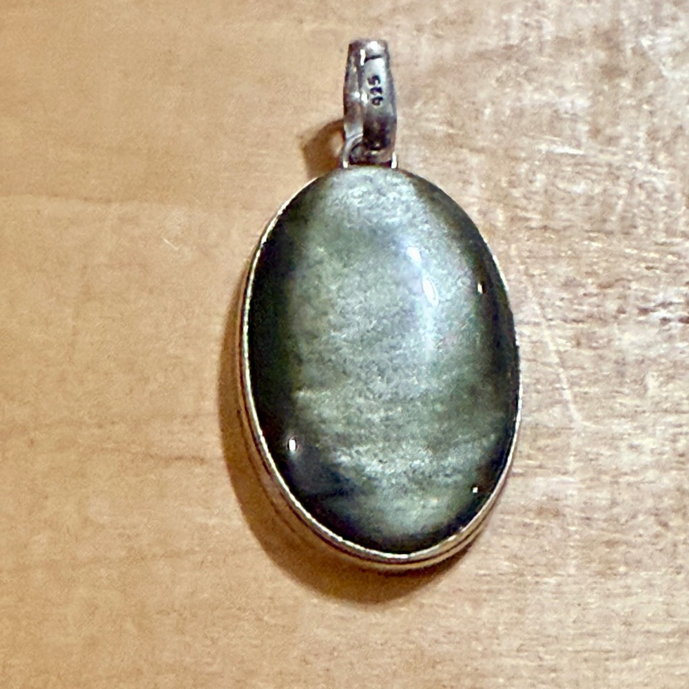 Elegant Rainbow Obsidian Pendant Necklace